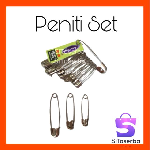 TERMURAH PENITI SET ISI 12 PCS STAINLESS - PENITI BAJU - PENITI HIJAB