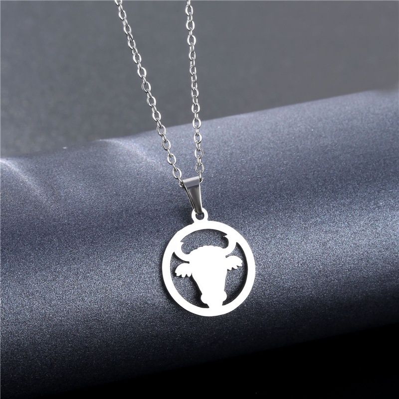 Populer stainless steel cow Mainan titanium steel Liontin Kepala Banteng Kalung hip hop hiphop disc