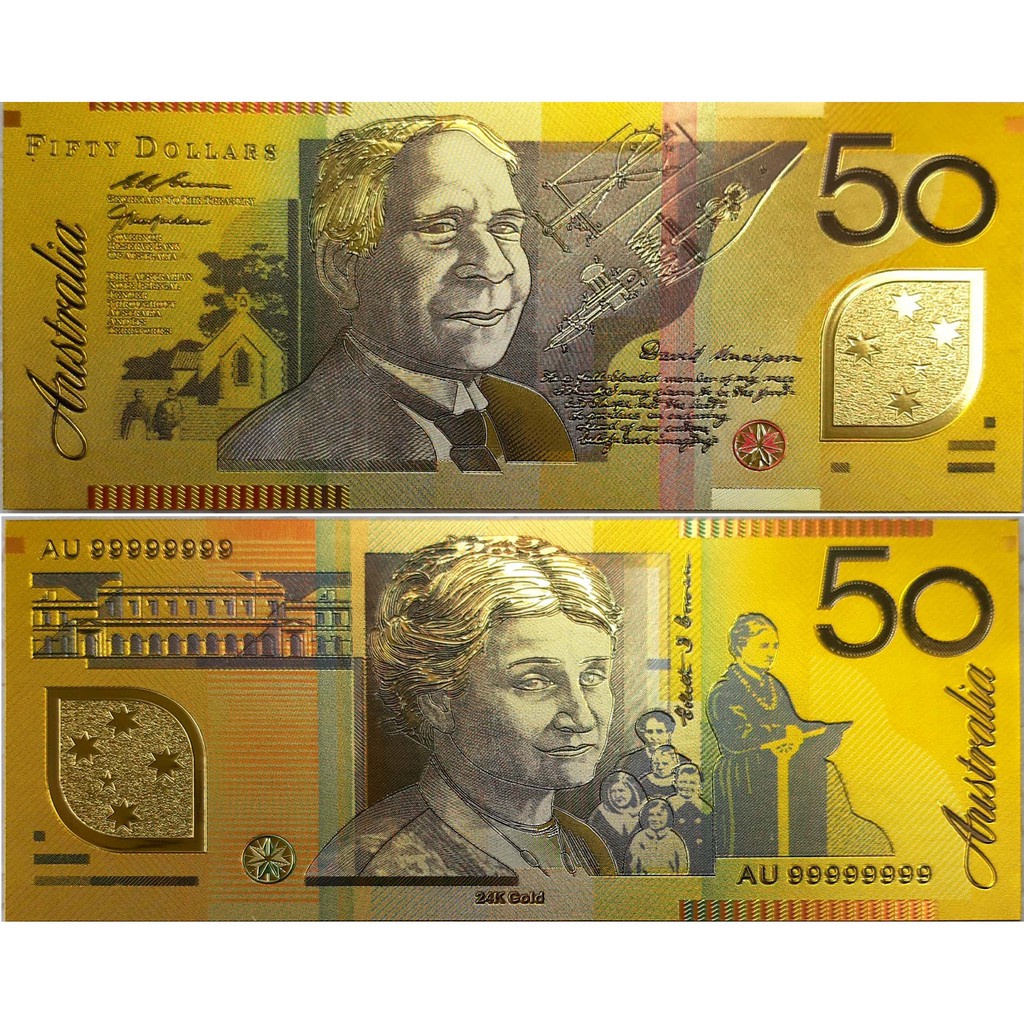 UANG GOLD FOIL AUSTRALIA 50 DOLAR