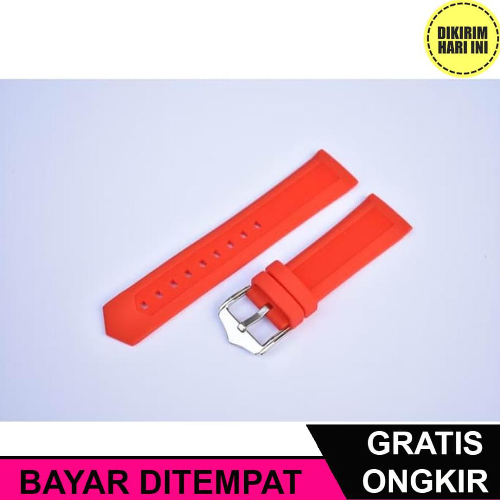 (BAYAR DITEMPAT) OE5344 TALI JAM TANGAN TAG 22MM STRAP RUBBER HEUER 22MM MERAH ORIGINAL OEM