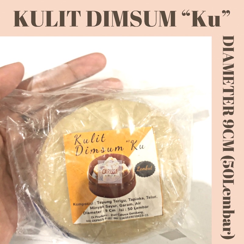 

Kulit Dimsum “Ku” Diameter 9 Siomay Gyoza Swekiau Pangsit Bulat Hakau Tipis
