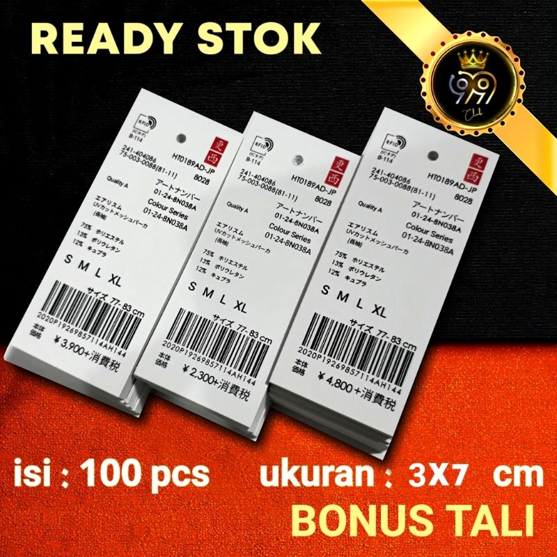 

hantag bonus tali. 3x7 ,hangtag label baju ,price tag fengsuy