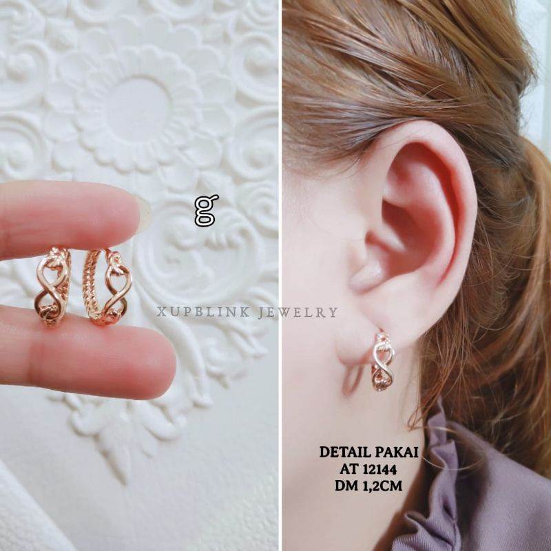 Anting Klip Titanium Permata Anti Karat Anting Titanium Terlaris Xupblink Jewelry