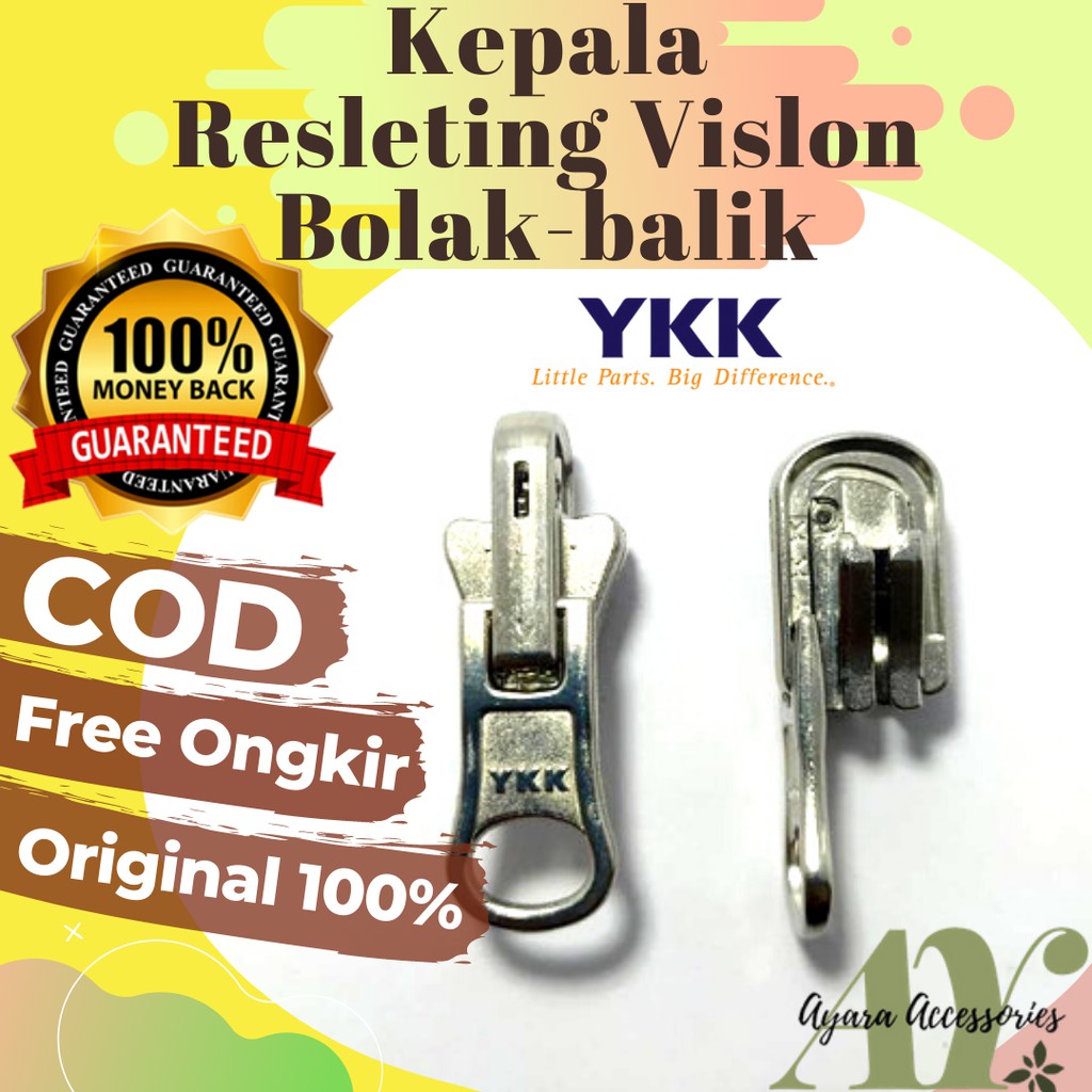 KEPALA RESLETING YKK VISLON BOLAK-BALIK