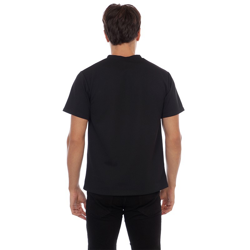 BlueButton Neck T-Shirt Black