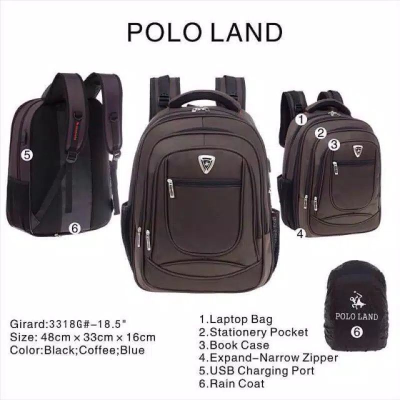 tas laptop polo land 18 inchi