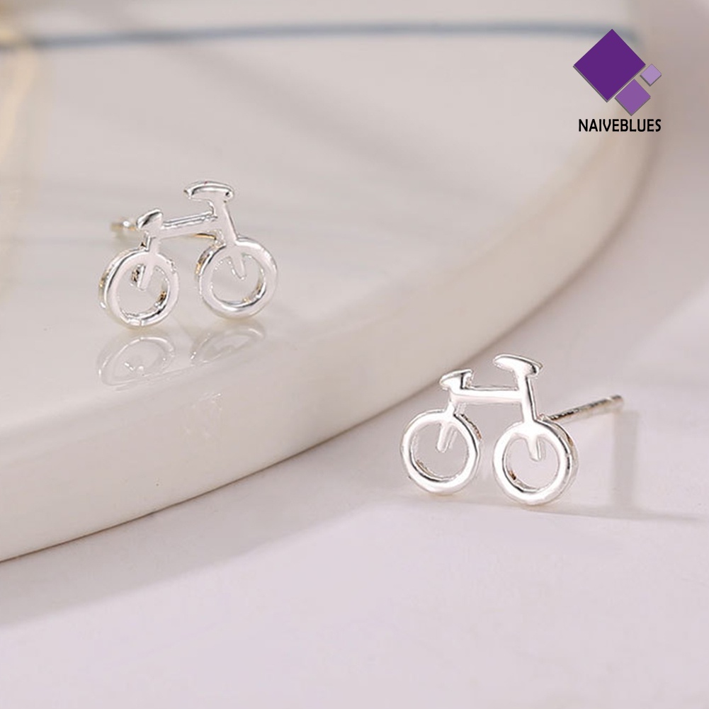 Anting Stud Desain Sepeda Lucu Untuk Wanita