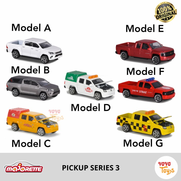BISA COD Majorette 164 Pickup Series 3 Toyota Volkswagen Chevrolet - Model E LIMITED