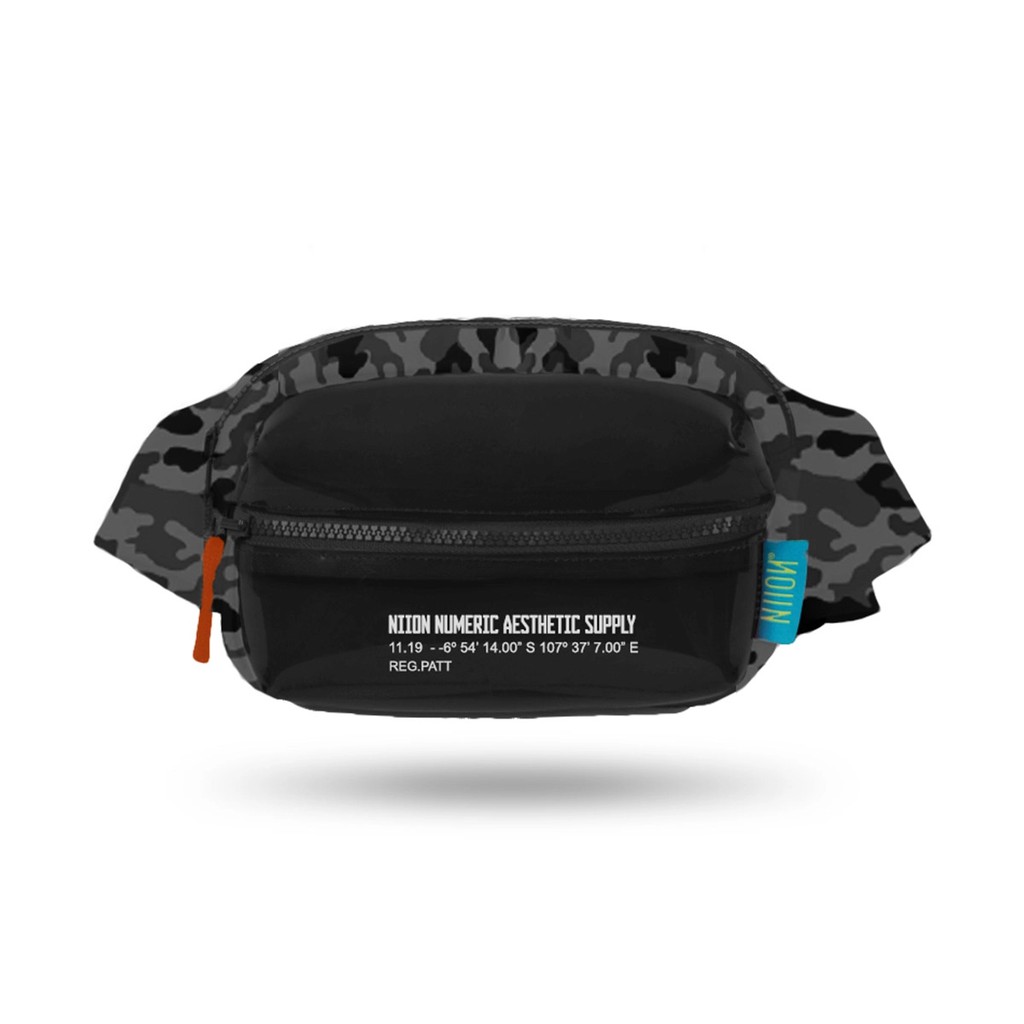NIION Hele Black Camo Waist Bag Tas Pinggang Pria