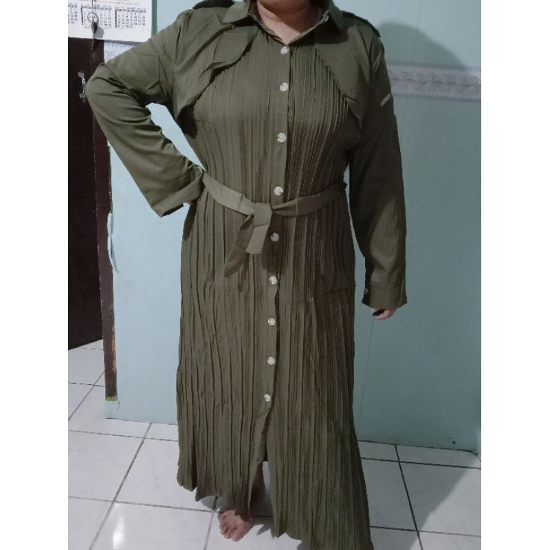 gamis plisket Bangkok import murah lucu