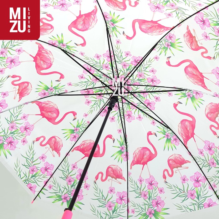 [CLEARANCE SALE] FLAMINGO GARDEN Rain Umbrella Payung Hujan Fashion Korea Semi Doff Translucent