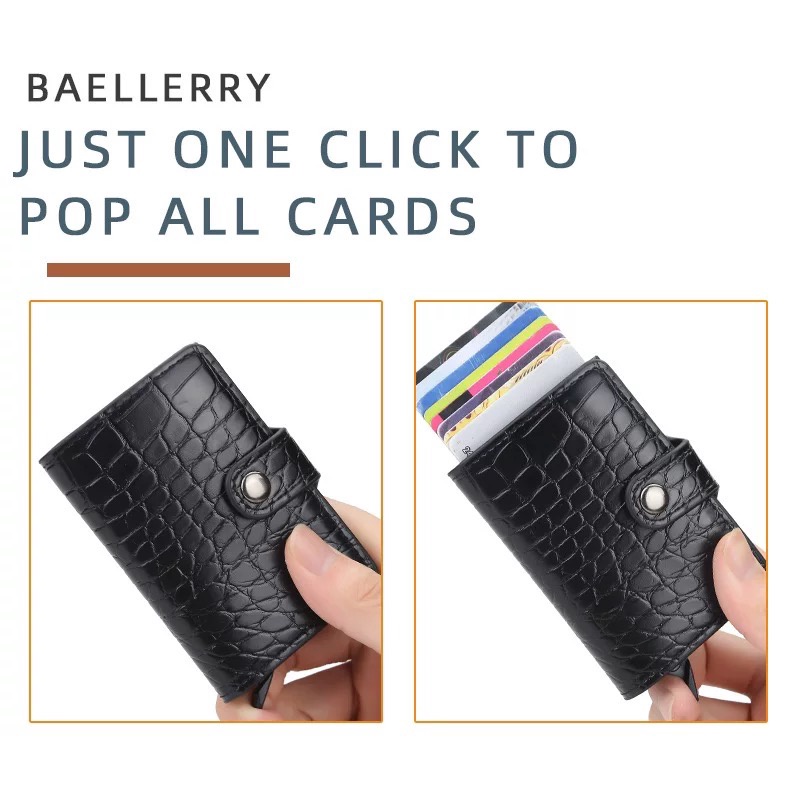 ORIGINAL BAELLERRY K9132 DOMPET KARTU LONTAR RFID DENGAN KUNCIAN