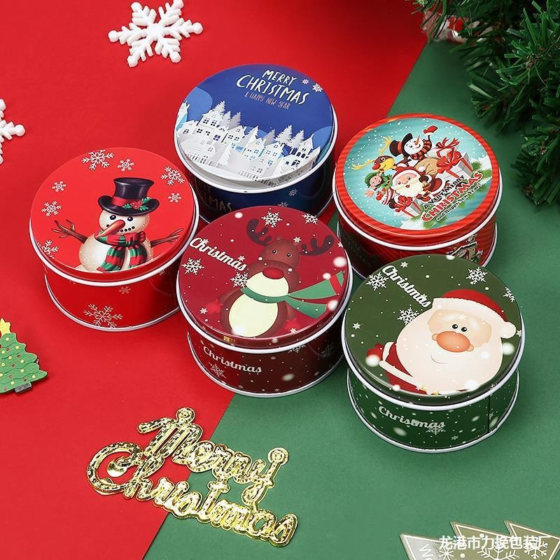 Toples Permen / Kue Kering Kosong Motif Print Santa Claus / Rusa Untuk Hadiah Natal