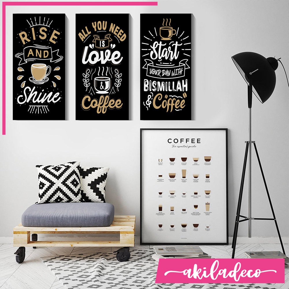 Pajangan Dinding Kayu Cafe Dekorasi Moderen Wall decor Poster Kayu Ruang Dapur Tema Kopi