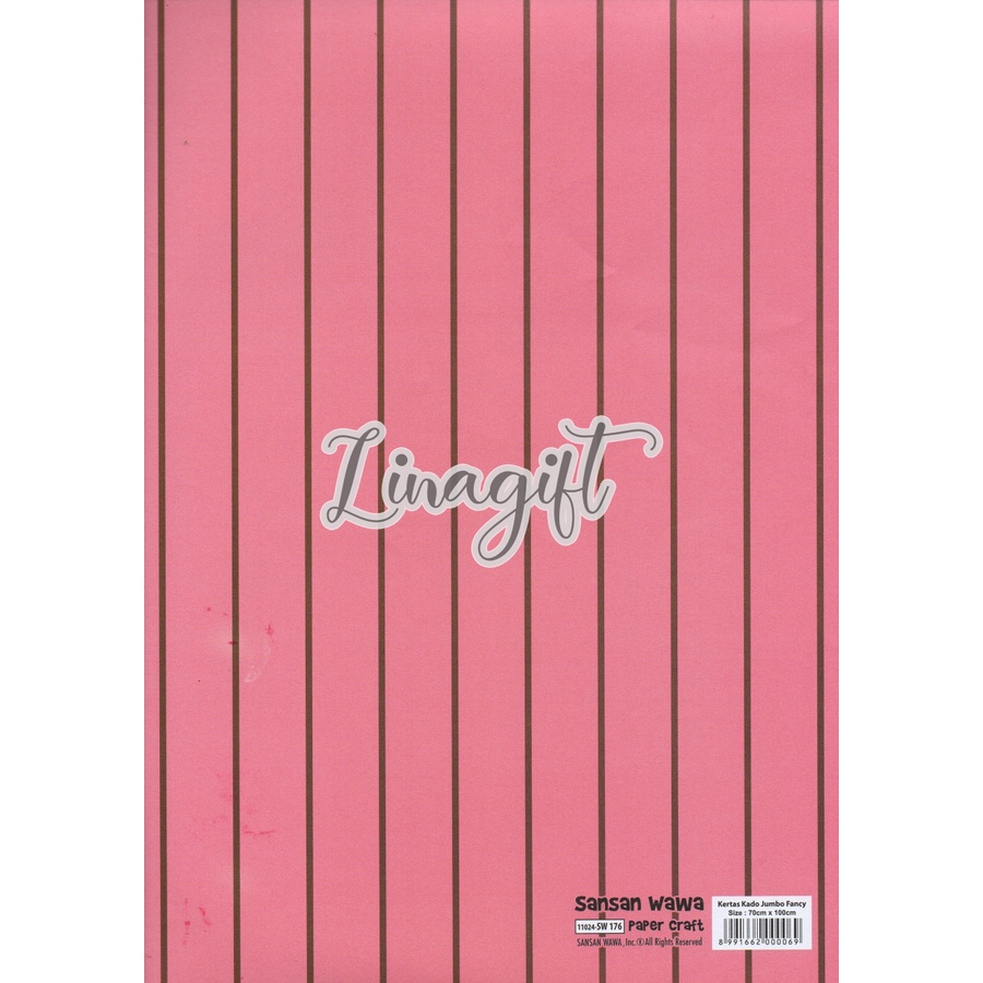 ( 5 Lembar ) JUMBO SALUR - KERTAS KADO SANWA - GIFT WRAP PAPER KOTAK KOTAK KECIL MINI SEDANG PINK BLUE VINTAGE HORIZONTAL STRIPES LINES GARIS BIRU PINK TOSCA HITAM PUTIH