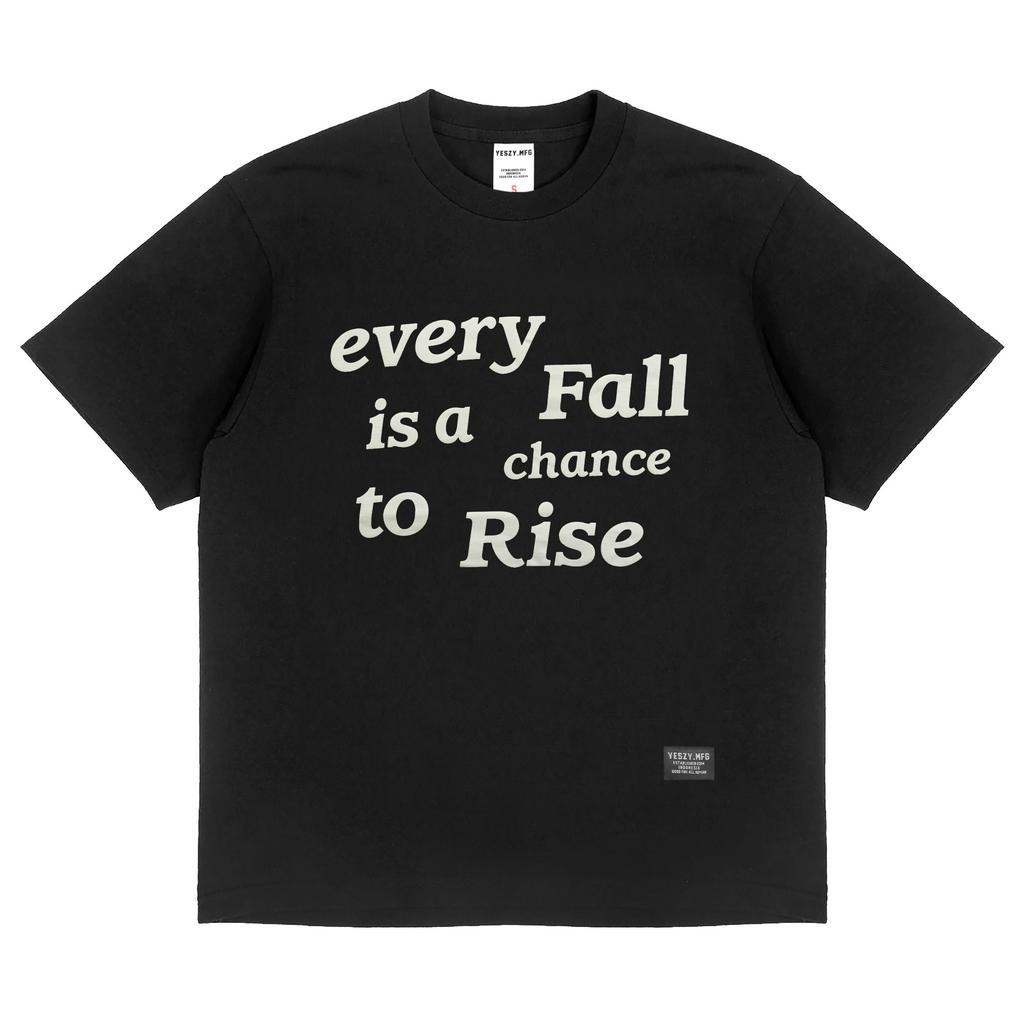 YESZY.MFG Fall And Rise Foam Print Boxy Fit Black Tshirt