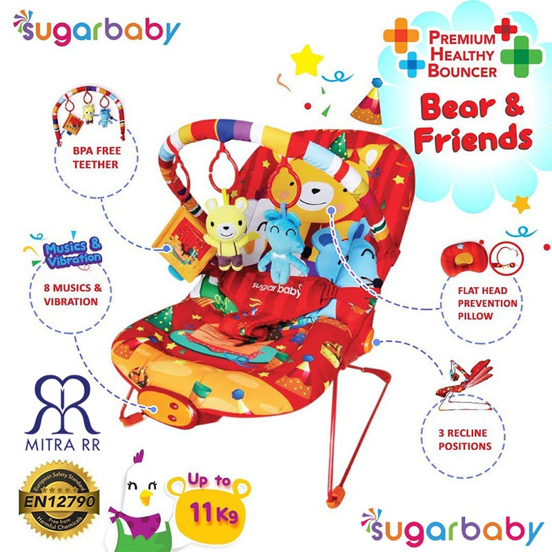 Sugarbaby Premium Healthy Bouncer 3 Recline – Bouncer Kursi Goyang Bayi Ayunan Bayi Sugar Baby