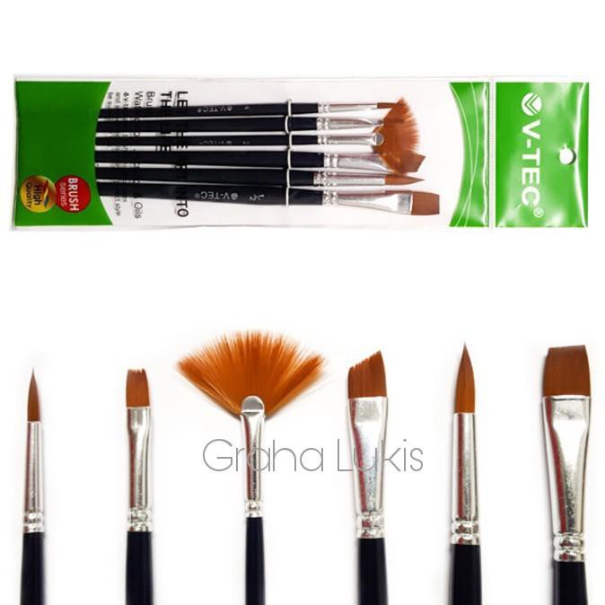 

V-Tec Brush A0107 Set 6 / Kuas Lukis Set 6 (ART. D545)