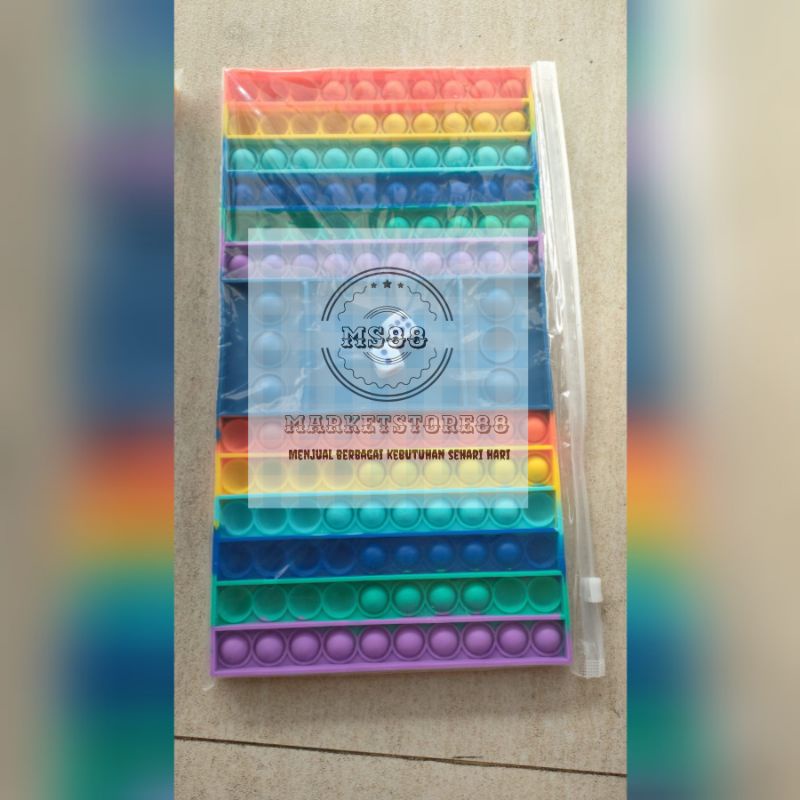 PUSH POP IT FIDGET TOY RAINBOW MAINAN ANAK BUBBLE SENSORY TOYS STRESS RELIEVER POP IT VIRAL TERMURAH-Pop it dadu B