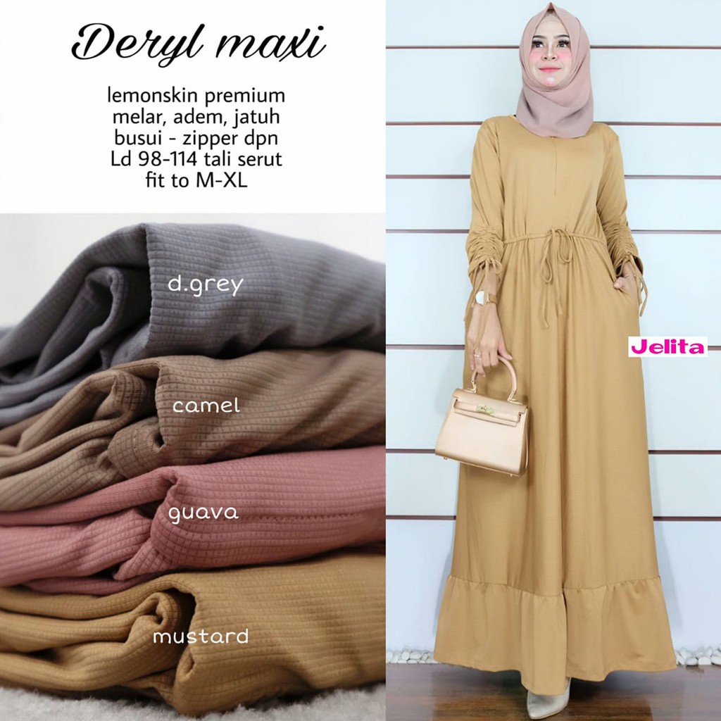 DRESS GAMIS LEMONSKIN PREMIUM DERYL MAXI BY JELITA