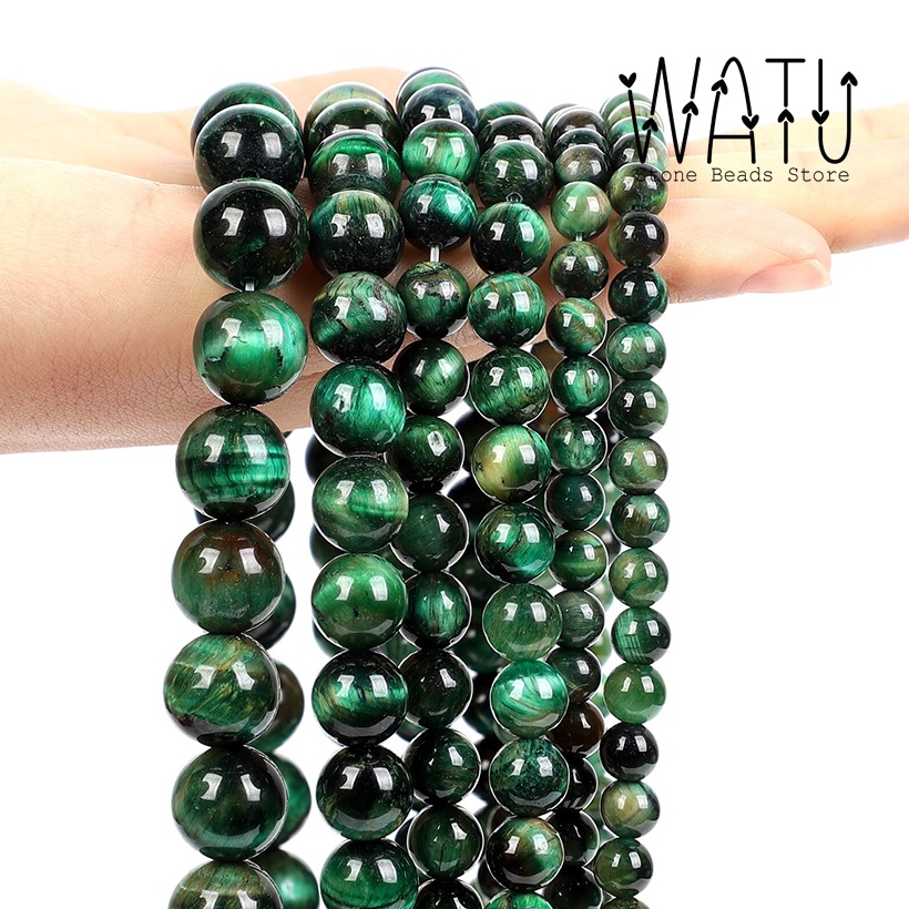 Green Tiger Eyes Natural Stone Round Beads