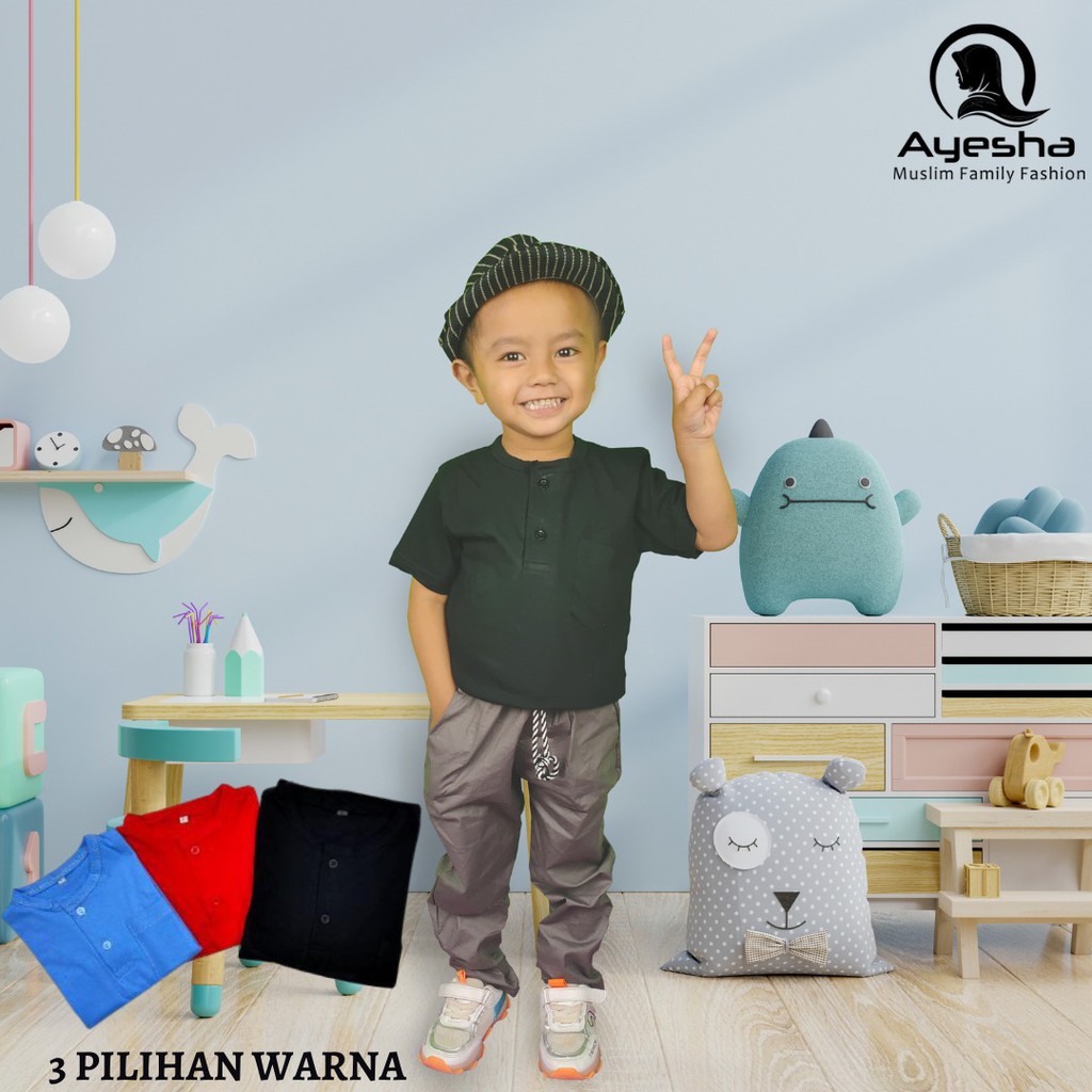 Kaos Anak Laki-Laki Murah Wangki Kancing Depan + Kaos Polos Anak Cowok + Kaos Wangki Grosir