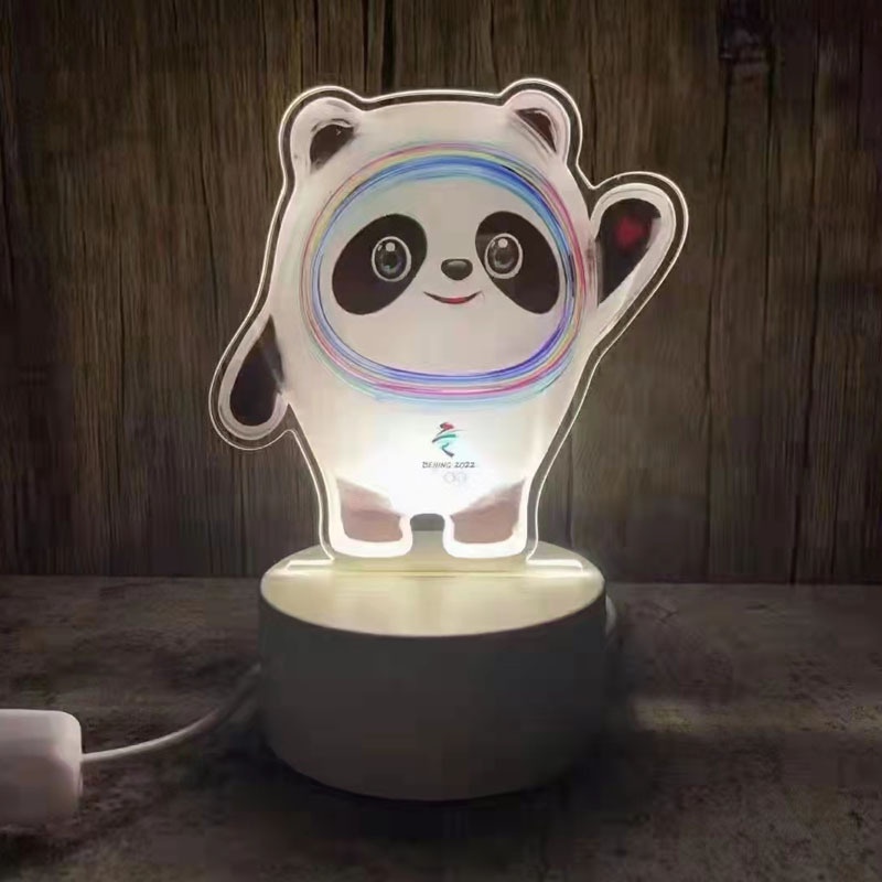 Lampu Meja Led USB Rechargeable Bentuk Es Panda 3d 2022 Untuk Kamar Tidur