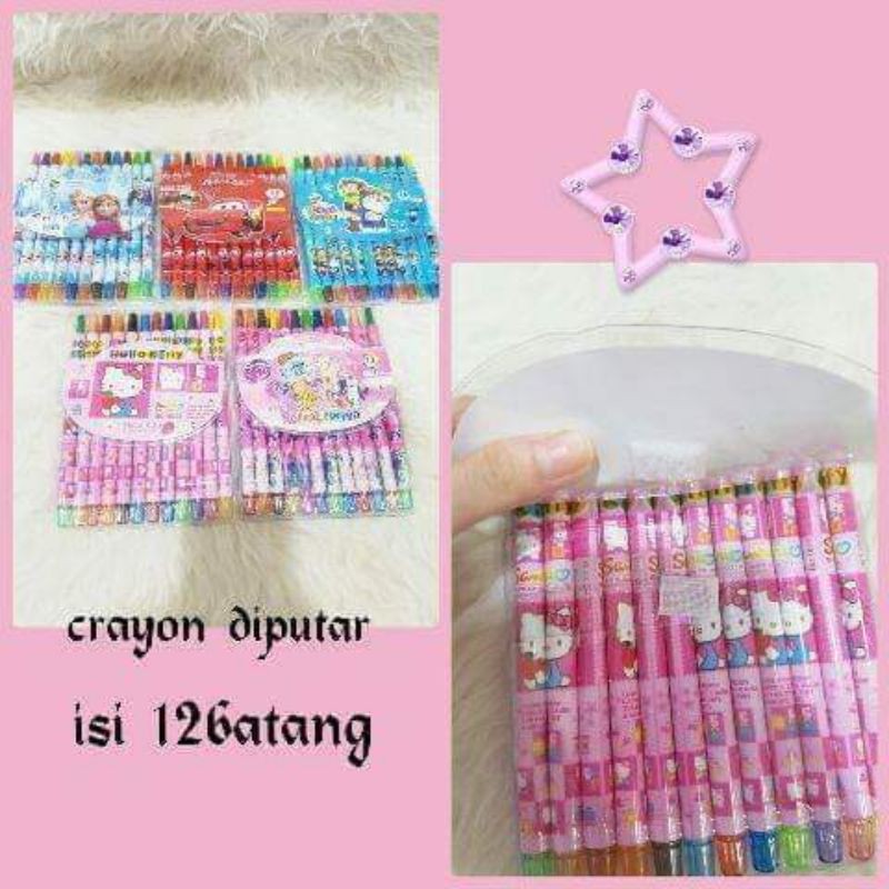 

Pensil Crayon Putar Isi 12 / Crayon Hellokitty /Pensil Warna /Hellokitty Murah / Serba Hellokitty