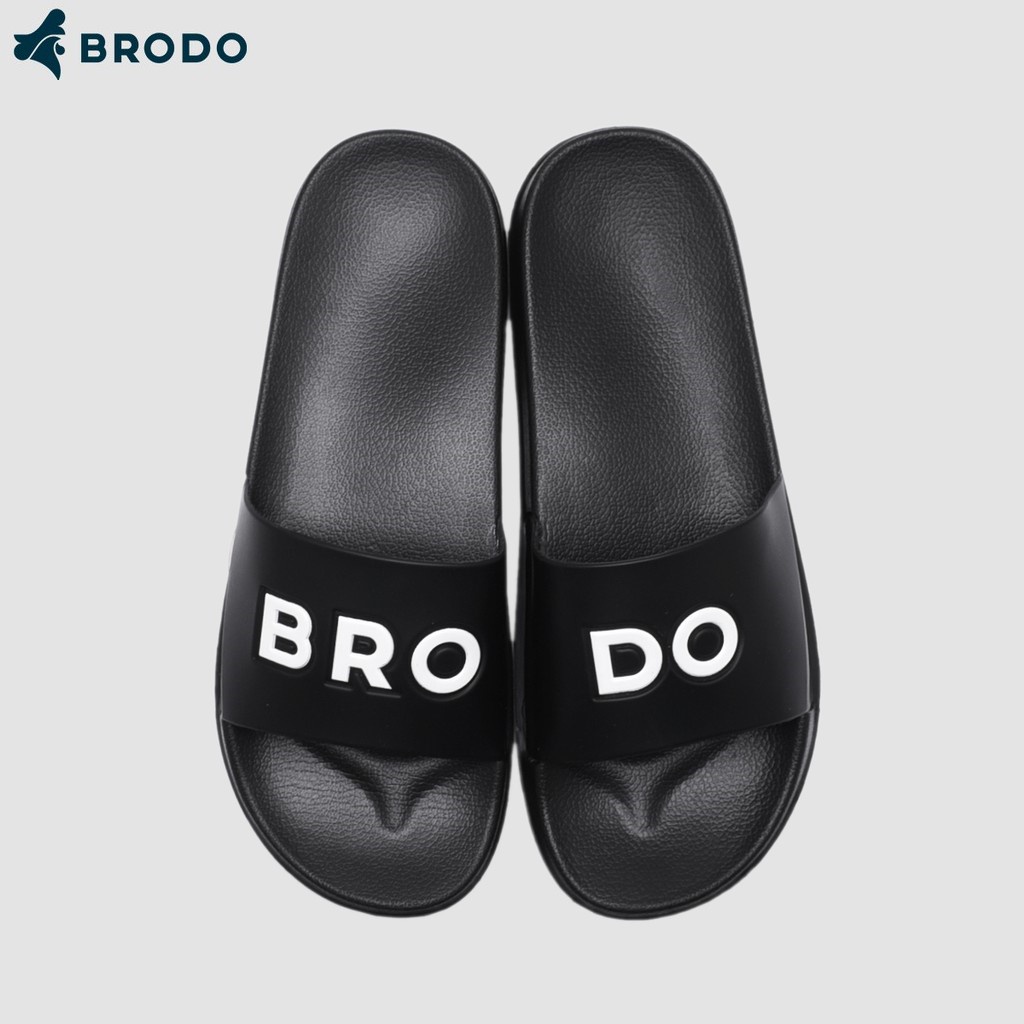 Sandal Slide Pria - Sandal Slip On Pria Casual | BRODO - Sandal Broslides BRO-DO Black White