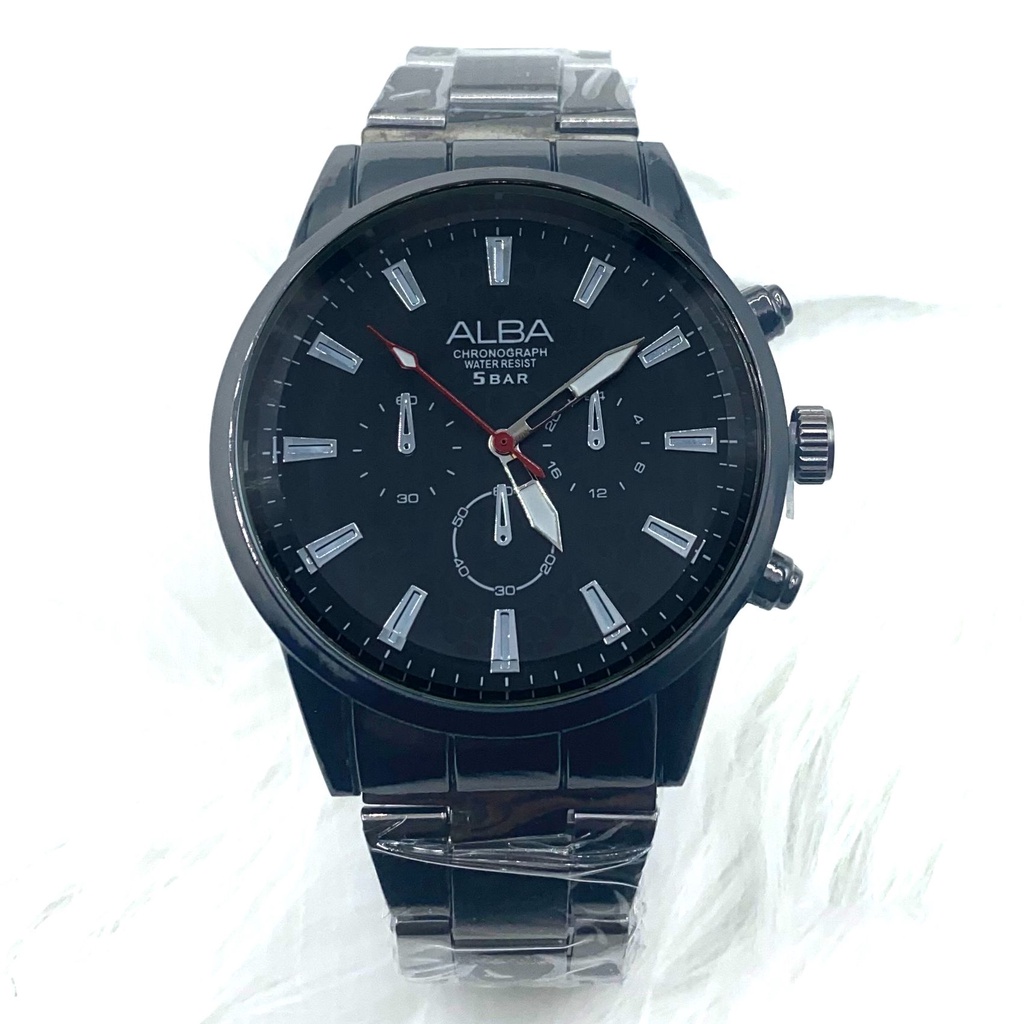 JAM TANGAN RANTAI PASANGAN ALBA#02 Stainless Steel BULAT RANTAI PRIA DAN WANITA