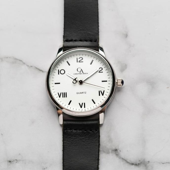 Jam Tangan Pria Christyan Arden NILES CA3211 -White- Black Strap
