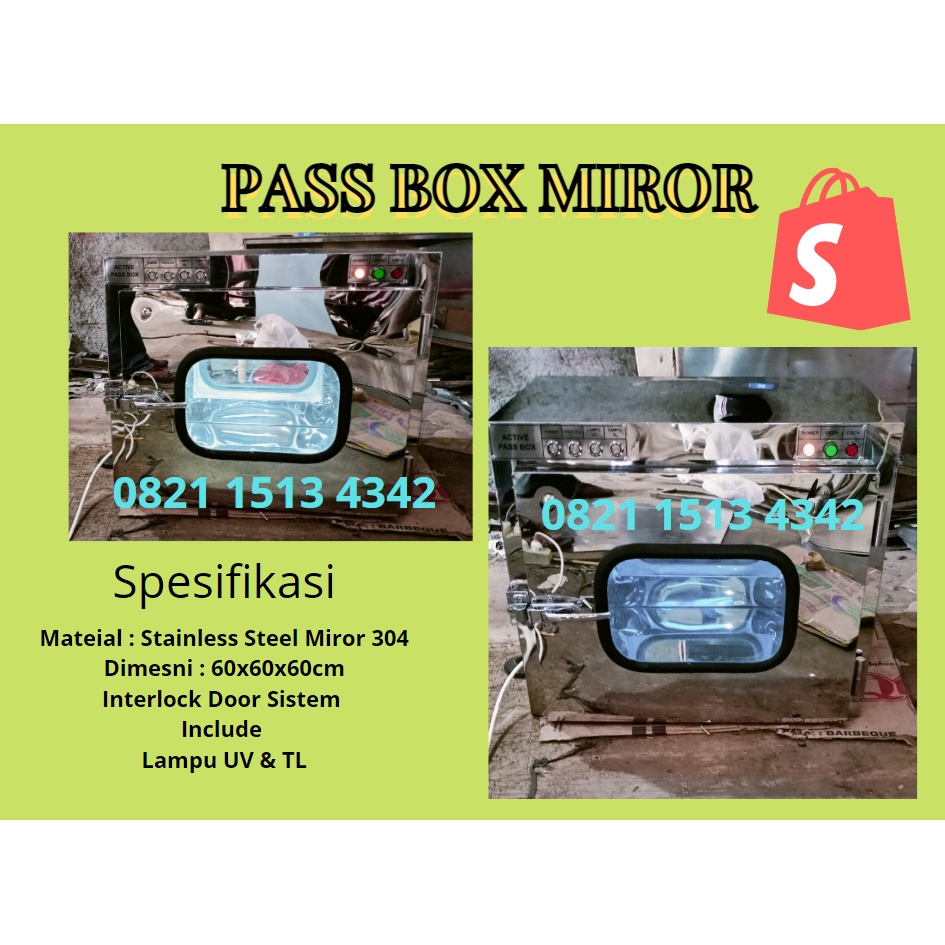 Clean Room / Pass Box 60x60 cm Stainless Miror Interlock UV Dan TL