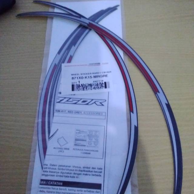 STICKER CB150R CBR150R STIKER PELEK CB150R CBR150R STIKER VELG CB150R CBR150R 871X0K15MRGRE