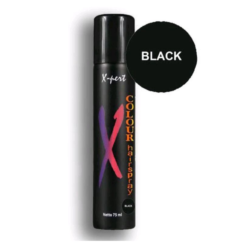 X-Pert Hair Colour Spray - Black / Original Pewarna Rambut Sementara