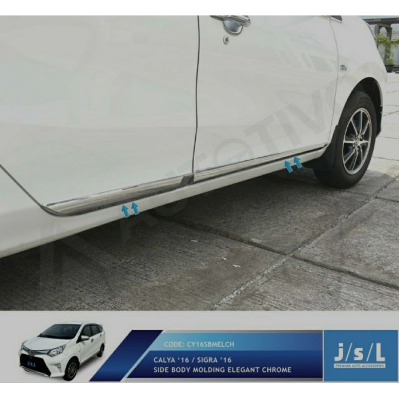 Toyota Calya List Samping Mobil Body Molding Elegant Chrome