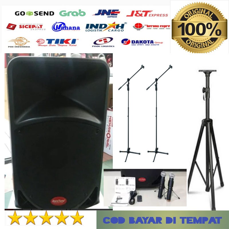 Speaker baretone BT3H1515BWR 15inch MULTICHANNEL free 2 bh stand mic 1 bh stand speaker