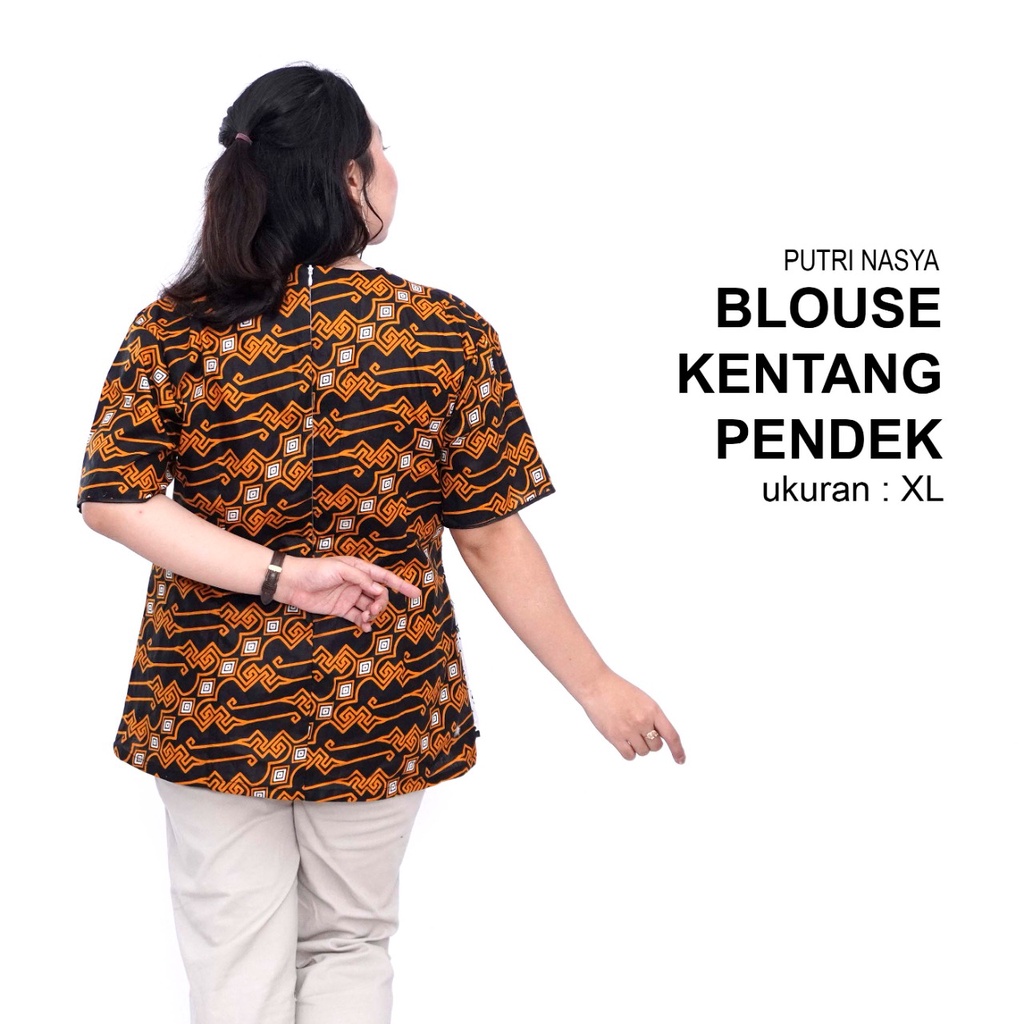 Blouse Big Size Wanita Atasan Batik Lengkap L-XL-2L-3L-4L-5L-6L-7L Model Blus Jumbo Seragam Batik / Atasan Formal Kantor Wanita Big Size