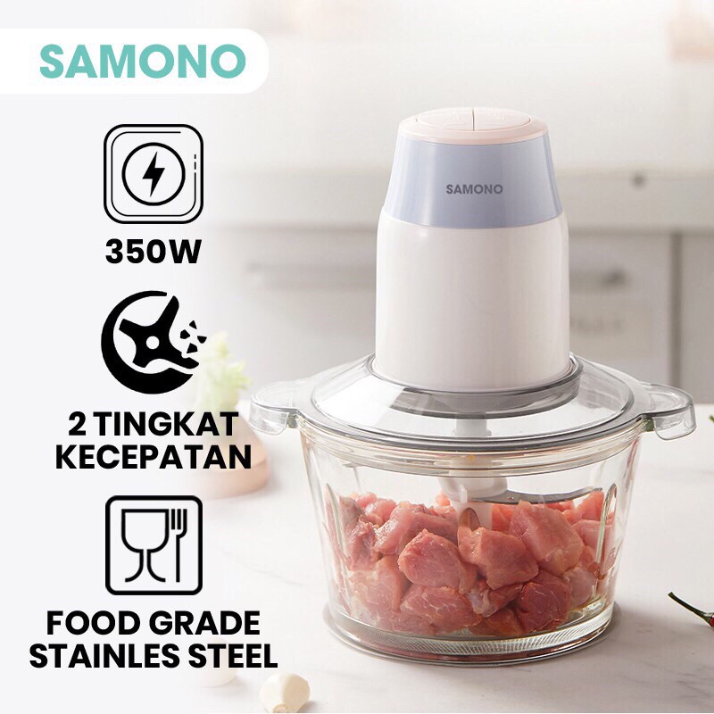 SAMONO Blender Penggiling Daging Sayur dan Buah Food Processor 2 Speed 350Watt  Murah SW069 ORI