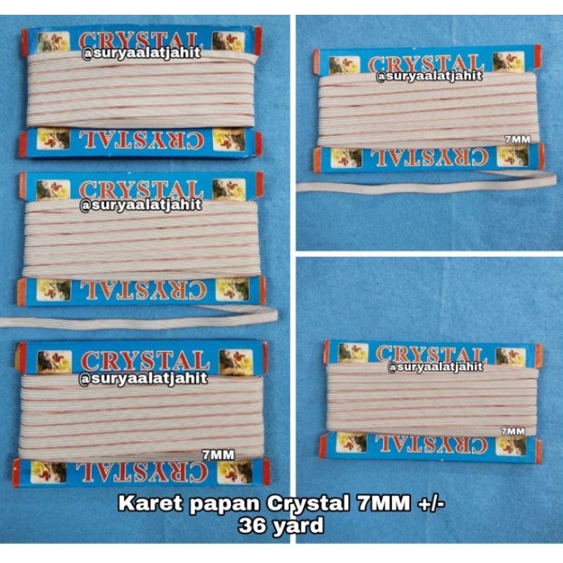 Karet Papan Crystal 7mm +/- 36Y =rp.25.000/1pcs