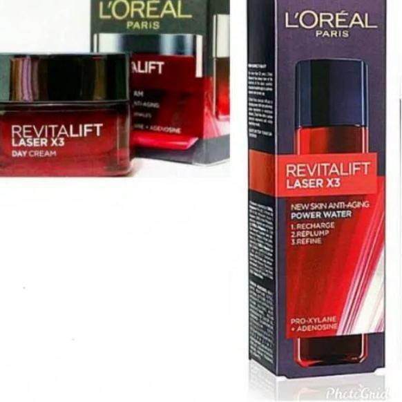 GBO Loreal Revitalift Laser X3 Day / Night Cream 50mL / Eye Cream 15mL / Power Water Serum 175mL ~