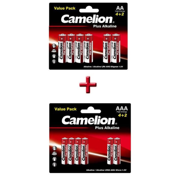 BUNDLING BATERAI CAMELION ALKALINE AA+AAA - 12 PCS