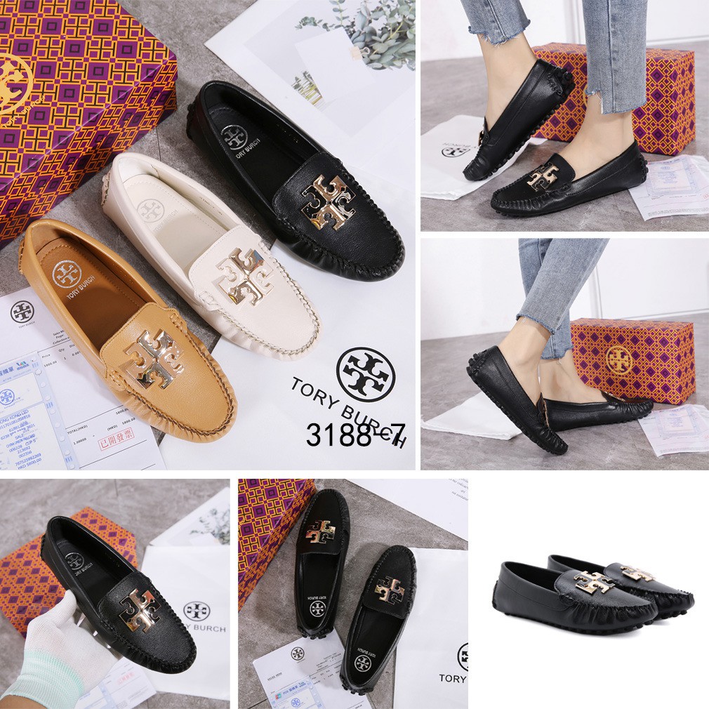 TB Lowell Tumbled Leather Driver Moccasin Flats 3188-7