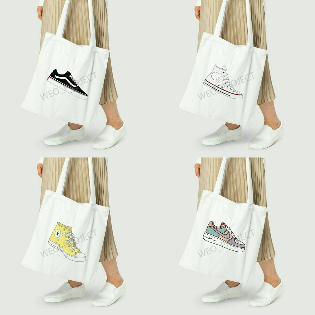 TOTE BAG KANVAS MURAH / TOTE BAG WANITA / TOTE BAG SNEAKERS