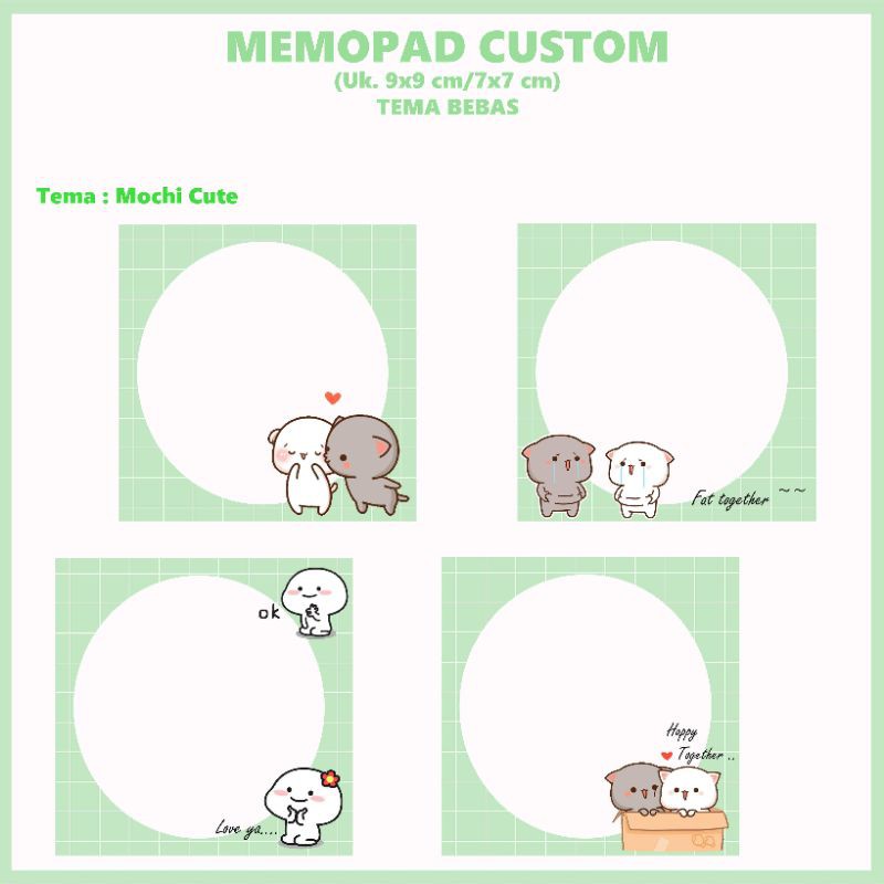 

{BISA CUSTOM} PRE ORDER CUSTOM MEMOPAD / MEMO SHEET note pengingat dan catatan MOCHI CUTE