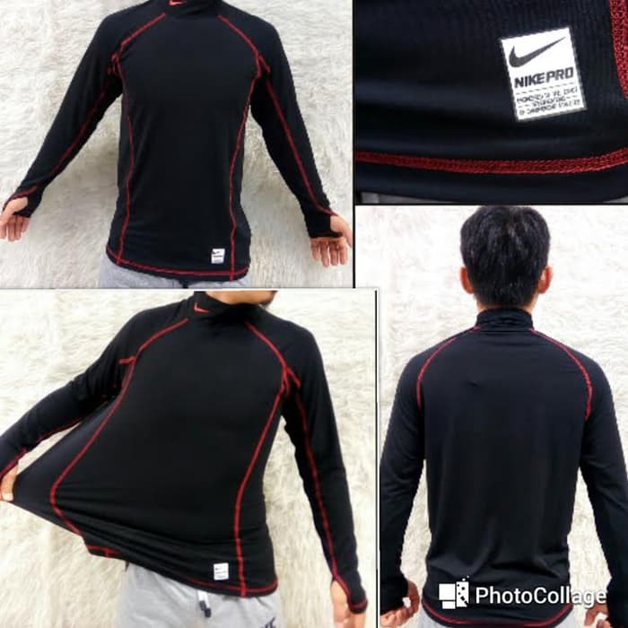  Baju  OLahraga  Baselayer Manset Lengan  Panjang  Combat Stretch Nike  Pro 