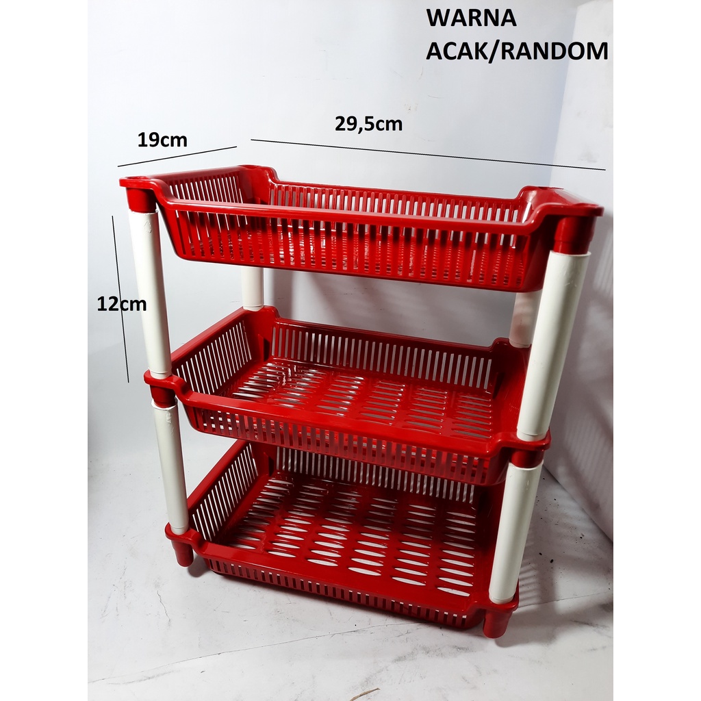 Rak Segi Cabe Salon Serbaguna Plastik Susun 3 GM - Trijasa Houseware