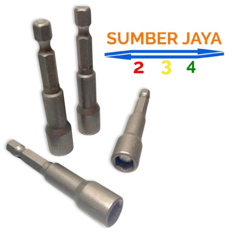 Mata Baut Roofing 8 x 65mm Magnetic Hex Socket Nut Kunci Roofing Kunci Socket Roofing