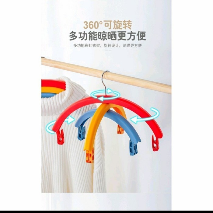 Rainbow Travelling Hanger set / stand hanger gantungan baju celana