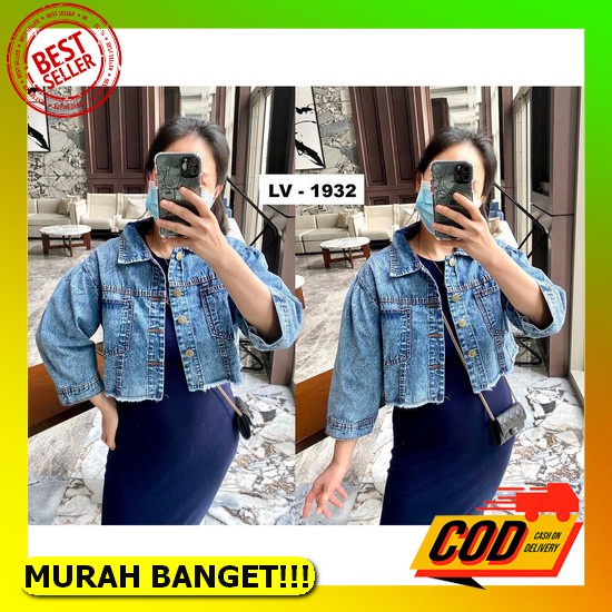 Jaket Jins Korean Style Cardigan Wanita Jacket Jeans Over Size Jaket Jin Crop Oversize Cewek Kekinia