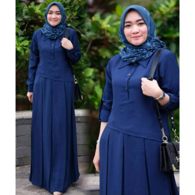 HAWA DRESS | BAJU GAMIS POLOS | GAMIS MUSLIM BEST SELLER - Maroon
